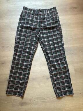 American Eagle Women's Super Hi-Rise Stretch Plaid Trouser Pants Size 4